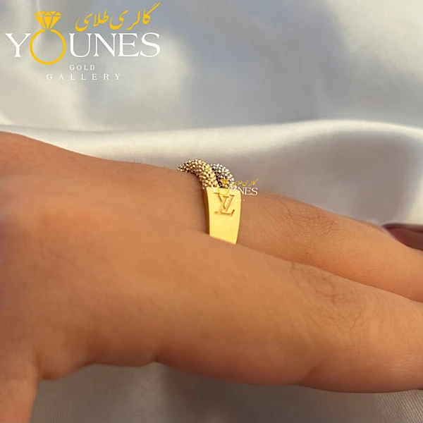 انگشتر گوی تراش دار دولاین طلا لویز ویتون